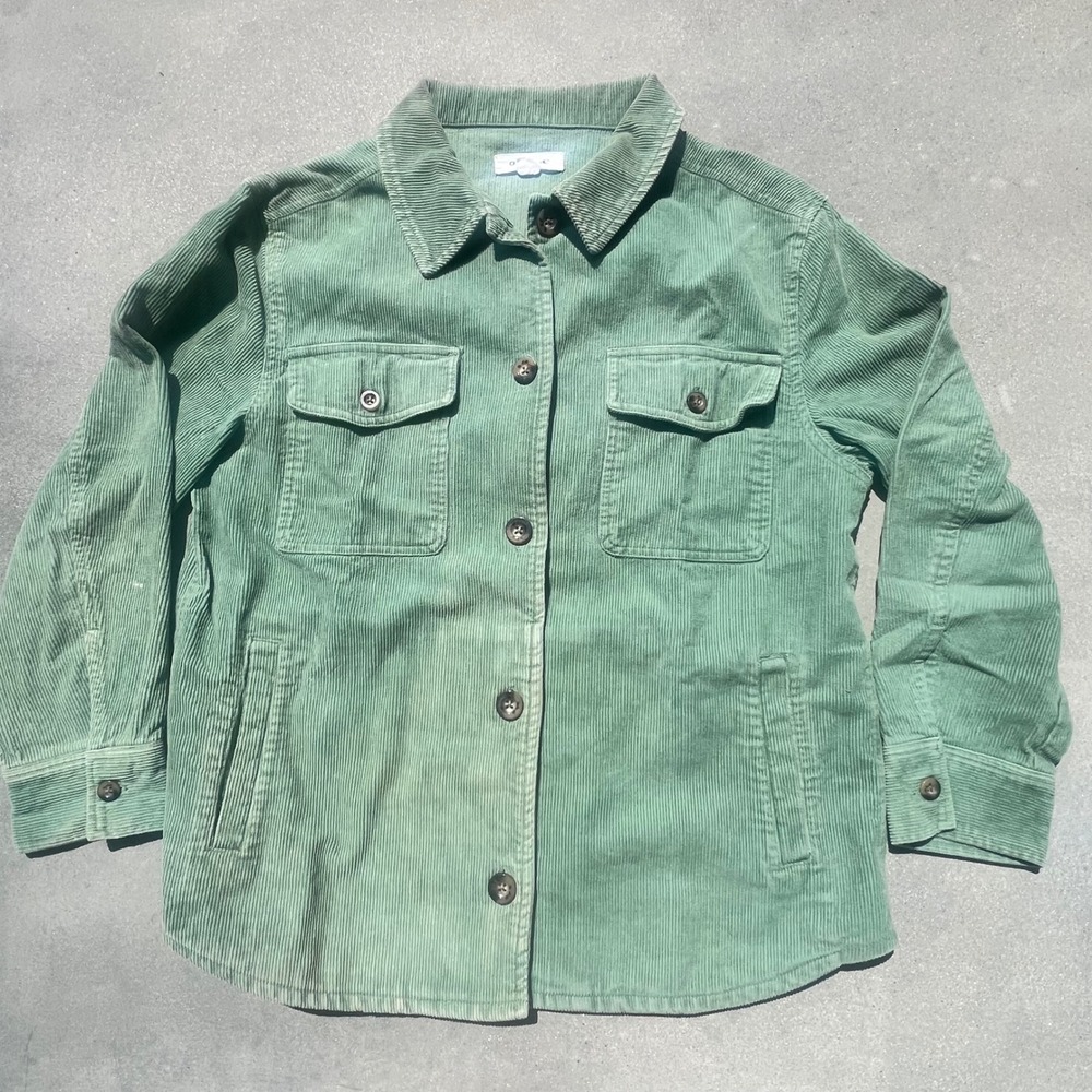 O'Neill Mens Corduroy Button Down Shirt Jacket Sage Green Small Shacket Pocket